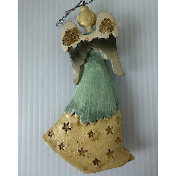 Encore Christmas Angel Ornament Starlight Resin 4” Figurine Vtg 1990s Primitive - Picture 4 of 8